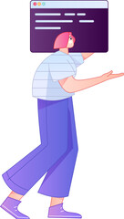 Vector flat gradient illustrations of characters for development and programming projects.
