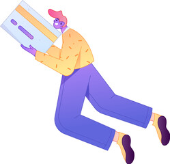 Vector flat gradient illustrations of characters for development and programming projects.
