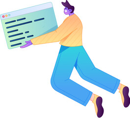 Vector flat gradient illustrations of characters for development and programming projects.
