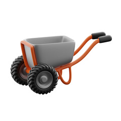 Wheelbarrow 3d illustration