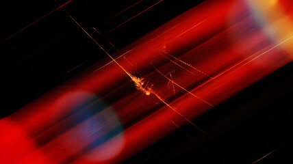 Light leak overlay effect with red light flares, scratches, and dust, retro noisy film texture with light leak flare on black background, texture with colourful light leaks.