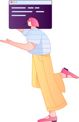 Vector flat gradient illustrations of characters for development and programming projects.
