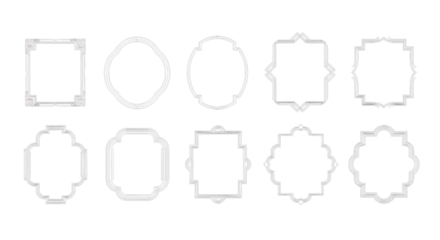 Collection of decorative ornate frames and borders various shapes for design projects