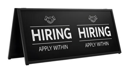 Hiring sign isolated on white PNG