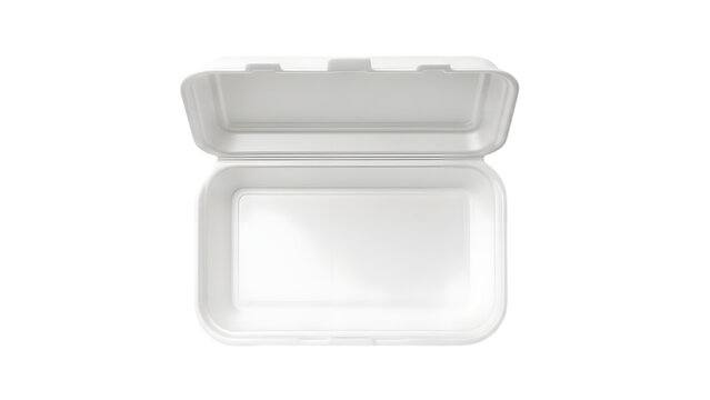 Open clamshell food container isolated on white transparent background PNG
