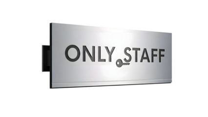 Aluminium Staff Only Door Sign PNG