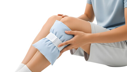 ice bag on knee, isolated on tranparent background PNG