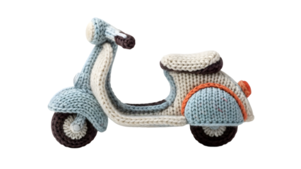 knitted scooter, isolated on transparent background PNG