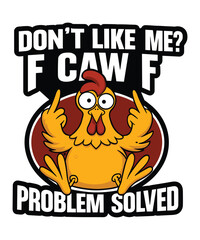 Funny Chicken Meme EPS: Sarcastic F Caw F Design (Digital Download)