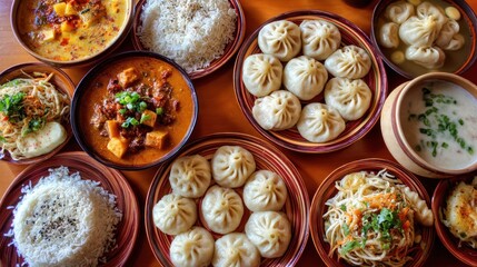 Assorted dishes on table