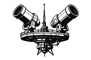 Telescope structure with dual lenses and central base for astronomical observations
