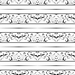 seamless botanical pattern of painted oriental motifs 