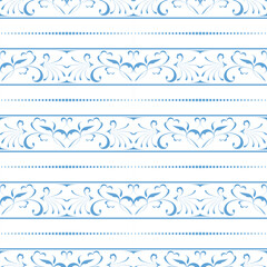 seamless botanical pattern of painted oriental motifs 