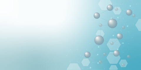 Structure molecule, atom, neurons. Science concept for your design. Connected lines with dots. Medical, technology, chemistry, science background. 