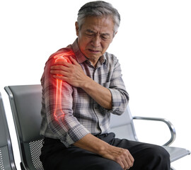 60대남성의어깨통증과괴로운표정