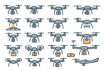 Different types of drones and their functions shown in a clear design for easy identification and understanding