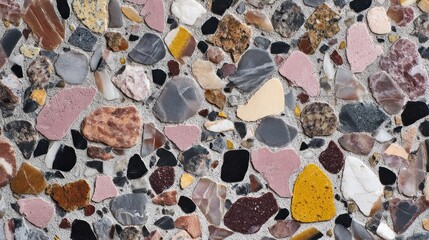 Decorative stone mosaic surface texture