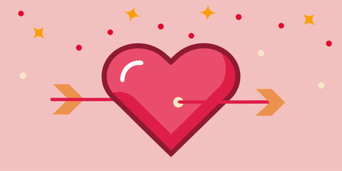 Playful Valentine Heart Illustration.The clean, minimalist design is easily adaptable to a variety of needs: from digital stickers, custom t-shirt designs, to eye-catching greeting card decoration