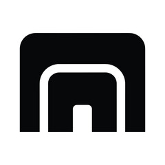 Simple black and white archway logo design