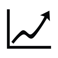 Graph showing upward trend with arrow