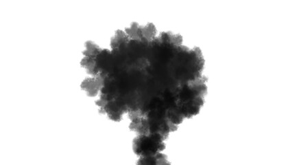 Black explosion smoke overlay, dense dark fire smoke cloud blast png isolated for disaster effect compositing and dramatic scenes © Lepe PNG