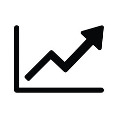 Graph showing upward trend with arrow