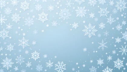  Snowflakes vector background with delicate, symmetrical snowflake shapes scattered evenly across the composition. Elegant winter atmosphere with clean geometric forms and fine line details. Soft, min