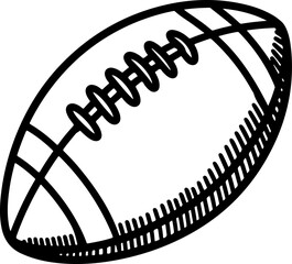 doodle sketch American football ball silhouette vector illustration