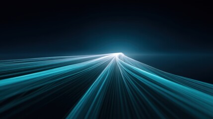Futuristic Abstract Light Trails and Digital Waves in a Dark Space with Bright Glow for Creative Backgrounds and Visual Designs