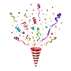 Bright Carnival Party Popper Illustration