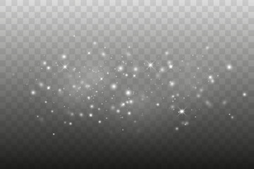 Abstract White Light Glitter and Shimmering Particles Effect, Vector