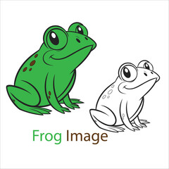 Coloring Book For Kid Frog Vector 