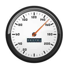 Car Dashboard. Car Panel Display. Car Speedometer Dashboard. Tachometer or Odometer Display. Vector Illustration