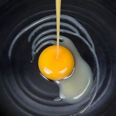 fried egg on a frying pan
