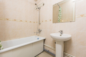 modern bathroom room with toilet and washing machine
