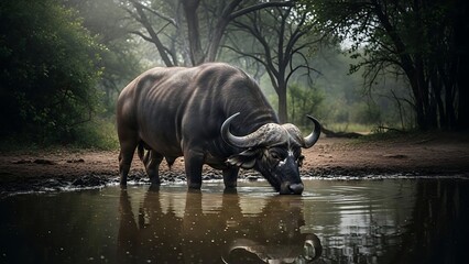 🐃 Buffalo at the Watering Hole