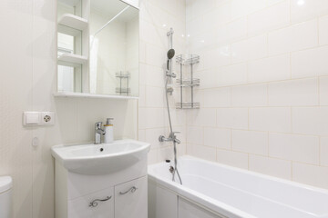 modern bathroom room with toilet and washing machine