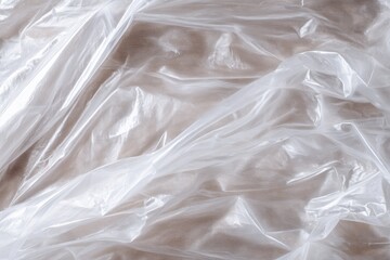 Obraz premium Wrinkled transparent plastic sheet with soft light and subtle texture