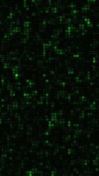 green technology background vertical,  digital neon black background, composition looping animation

