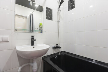 modern bathroom room with toilet and washing machine
