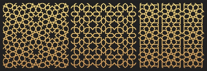 Luxury Islamic Ornamental Patterns Set &ndash; Moroccan Islamic Art Background Vector