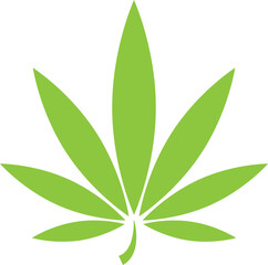 Light green cannabis leaf icon for labels