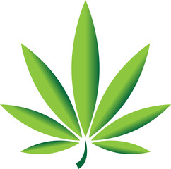 Flat green marijuana leaf vector symbol