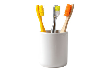 Toothbrush organizer positioned neatly for hygiene use on transparent background
