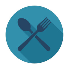 Set of fork, spoon, and knife kitchen utensils for dinner restaurant icon illustration