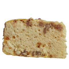 Mockup of sliced cake with uneven texture and color showcasing baked goods