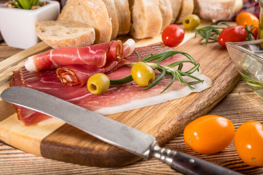 Thinly sliced German black forest ham.