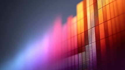 Abstract digital soundwave visualization with vibrant colors and gradients representing audio signals and frequencies in a modern artistic composition