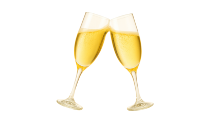 two glasses of champagne on isolated