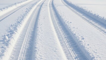 Snow tire tracks